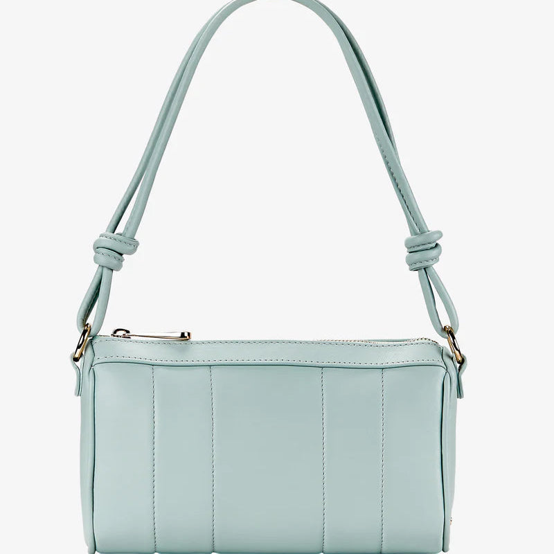 Vertical Stitch Calfskin Knotted Strap Mini Top Handle Bag